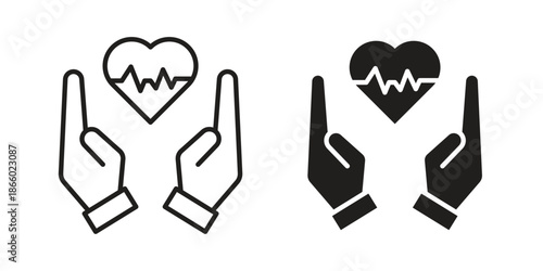 Life insurance icons collection. Line vector sign, symbol for web and mobile