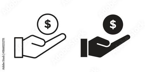loan icons collection. Line vector sign, symbol for web and mobile