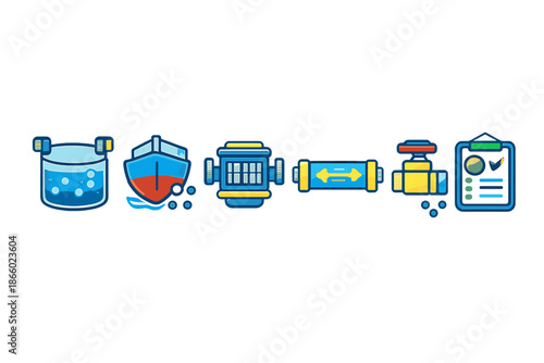 Conceptual icons for water infrastructure and management