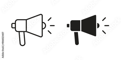 Loud Speaker icons collection. Line vector sign, symbol for web and mobile