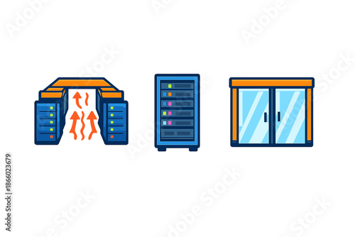 Data center cooling concepts illustration