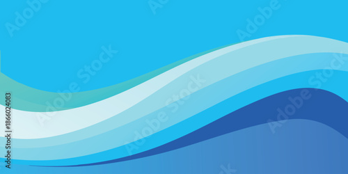 Abstract Layered Blue Wave Graphic for Oceanic and Water Preservation Header