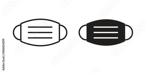 Mask icons collection. Line vector sign, symbol for web and mobile