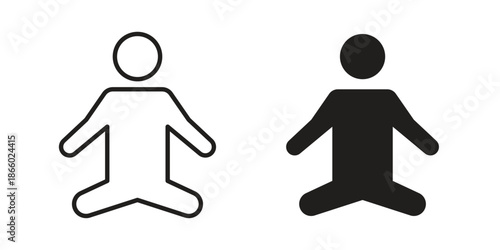 Meditation icons collection. Line vector sign, symbol for web and mobile