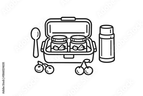 Lunchbox with jars and thermos