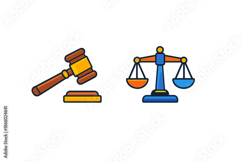 Justice and law icons