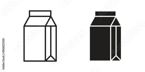 Milk carton icons collection. Line vector sign, symbol for web and mobile