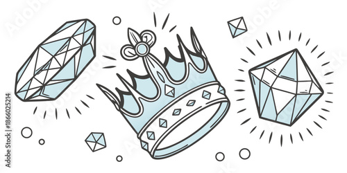 Illustrative crown with gems