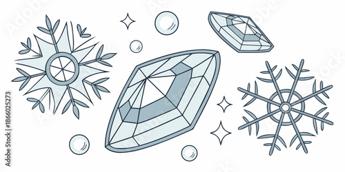 Geometric snowflakes and diamonds