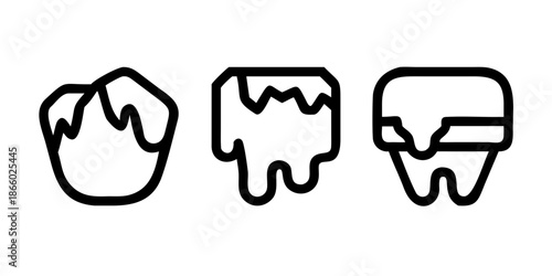 Three abstract shapes