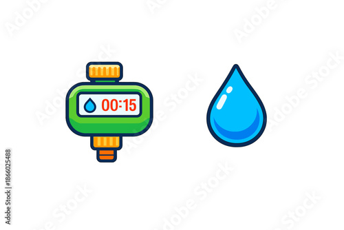 Water drop and timer icon