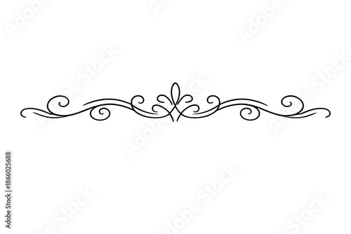 Elegant ornamental flourish divider with glowing effect