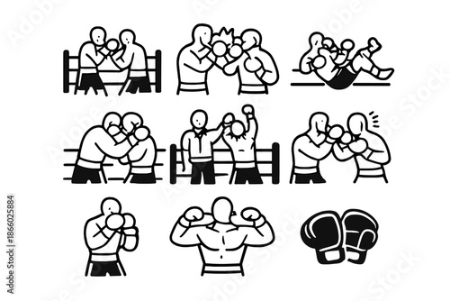 Boxing Icons Set