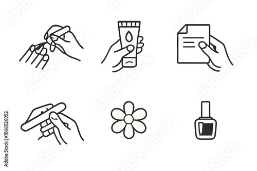 Nail Care and Beauty Icons Set