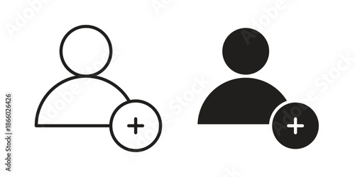 New account icons collection. Line vector sign, symbol for web and mobile