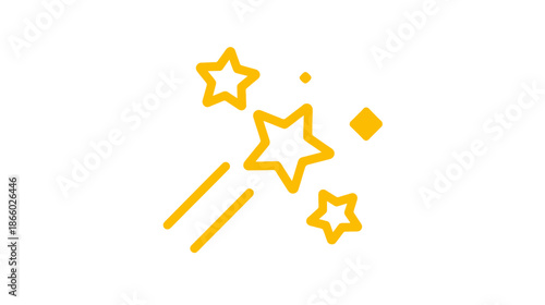 Sparkling Stars Icon Vector Illustration, Magic Dust and Glitter Effect for Celebration, Success, Quality, or Achievement