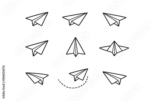 Paper airplane icons on a gradient background