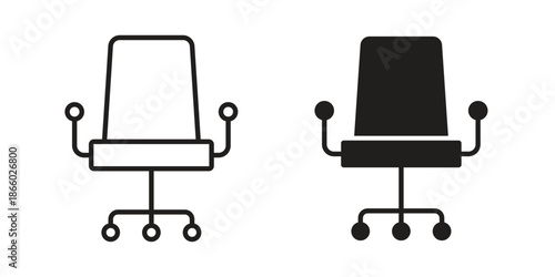 Office chair icons collection. Line vector sign, symbol for web and mobile