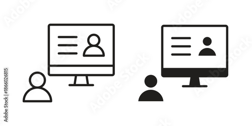 Online course icons collection. Line vector sign, symbol for web and mobile