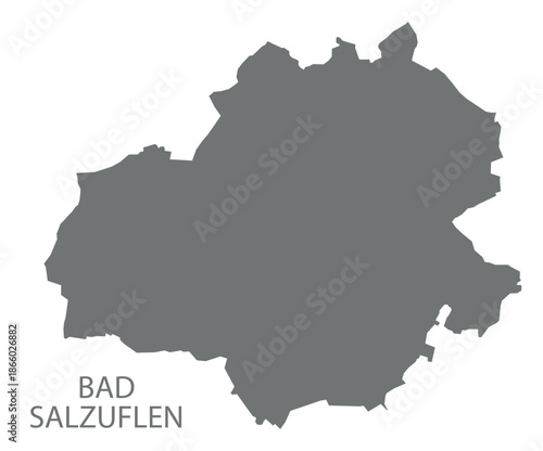 Bad Salzuflen city map with boroughs grey illustration silhouette shape