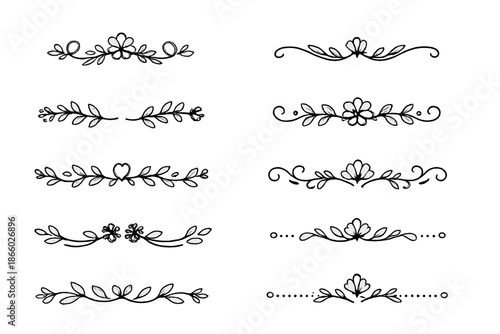 Elegant Floral Ornaments and Flourishes Set