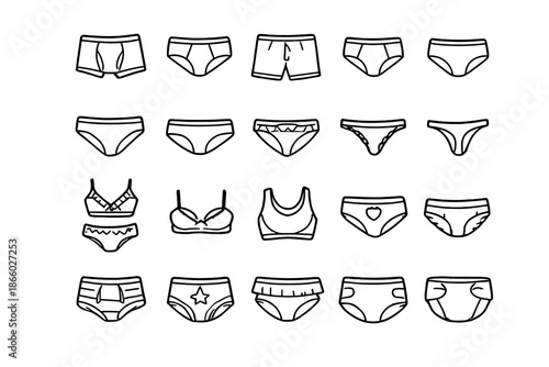 Collection of Underwear and Lingerie Icons