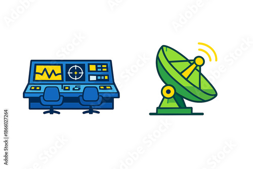 Control panel and satellite dish