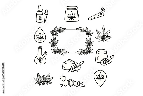 Marijuana Icons and Cannabis Leaf Graphics