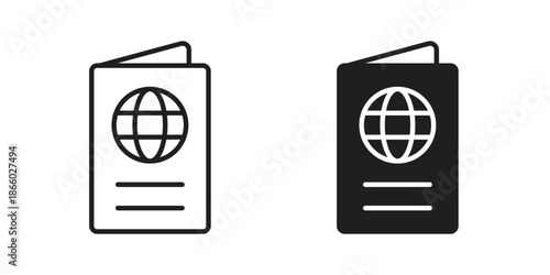 Passport icons collection. Line vector sign, symbol for web and mobile