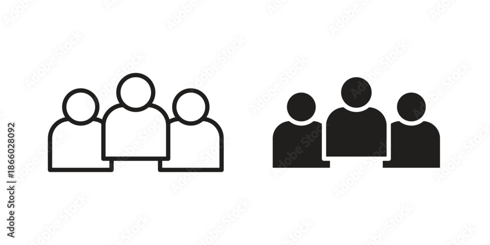 Fototapeta premium People group icons collection. Line vector sign, symbol for web and mobile