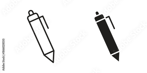 Pen icons collection. Line vector sign, symbol for web and mobile