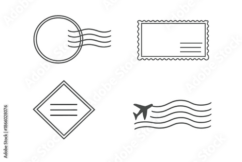 Collection of Postage and Travel Icons