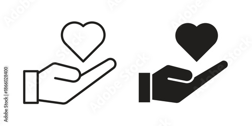Philanthropy icons collection. Line vector sign, symbol for web and mobile