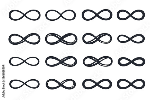 Infinity Symbol Variations on Gray Background