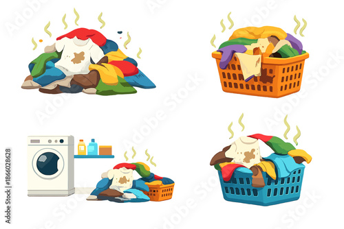 Dirty laundry collection and washing machine