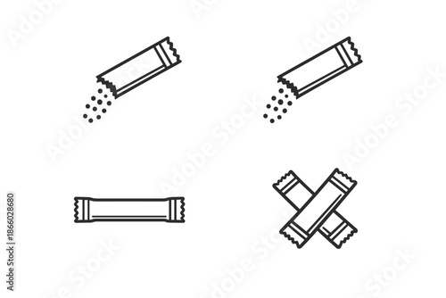 Sugar packet icons on a gray background