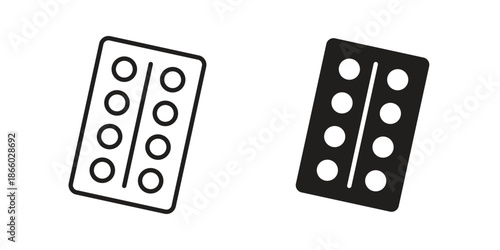 Pill blisters collection Silhouette flat icon design element.icons collection. Line vector sign, symbol for web and mobile