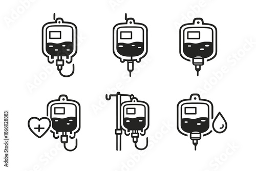 Medical Infusion Bag Icons