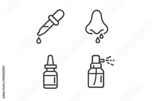 Nasal care icons collection