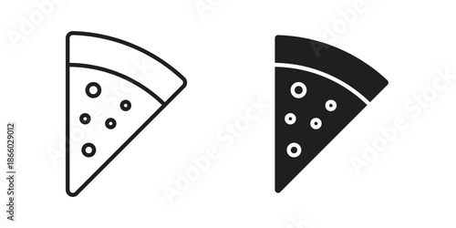 Pizza icons collection. Line vector sign, symbol for web and mobile
