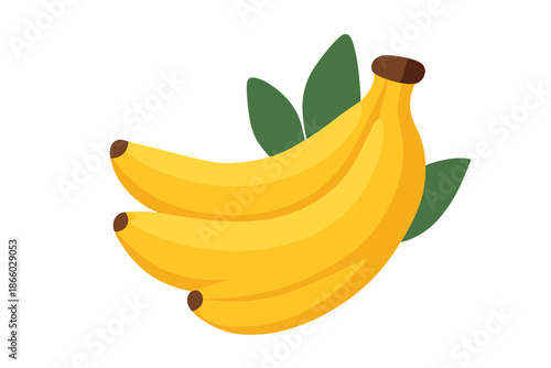 Bunch of Bananas with Leaves