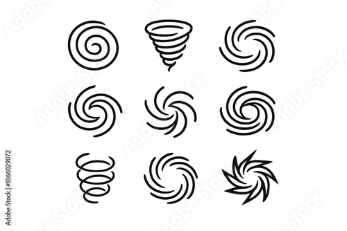 Nine Tornado and Hurricane Icons