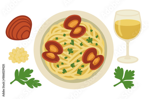 Spaghetti with Clams and White Wine