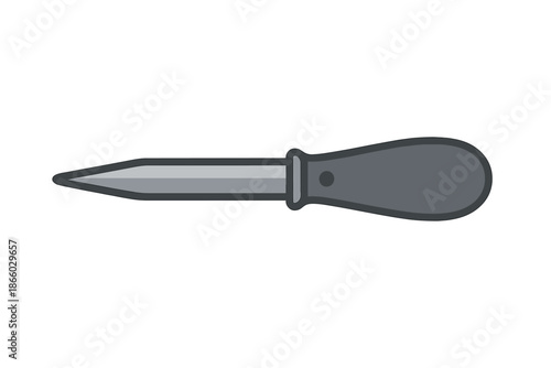 Stylized Icon of a Screwdriver on a Dark Gray Background