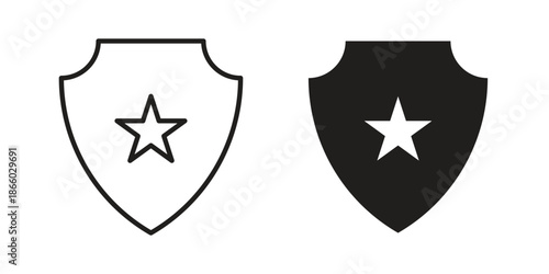 Police badge icons collection. Line vector sign, symbol for web and mobile