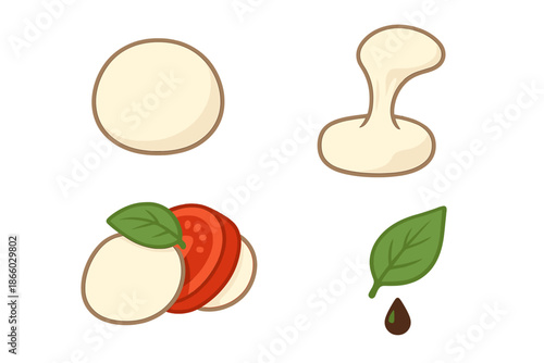 Caprese Salad Ingredients Animated Elements