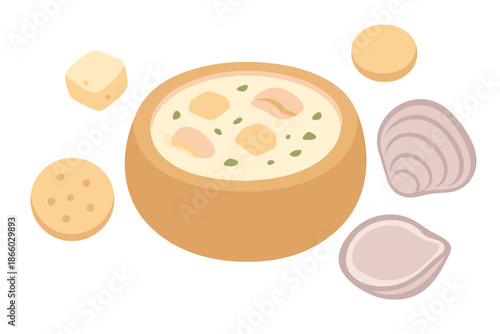 Cozy Clam Chowder and Biscuits