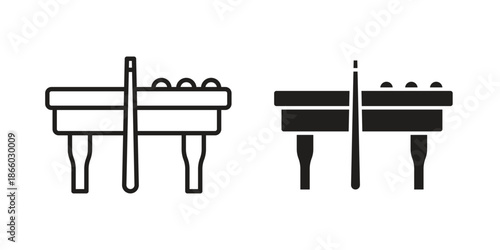 Pool table icons collection. Line vector sign, symbol for web and mobile