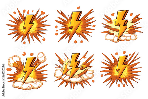 Lightning Bolt Explosions with Smoke