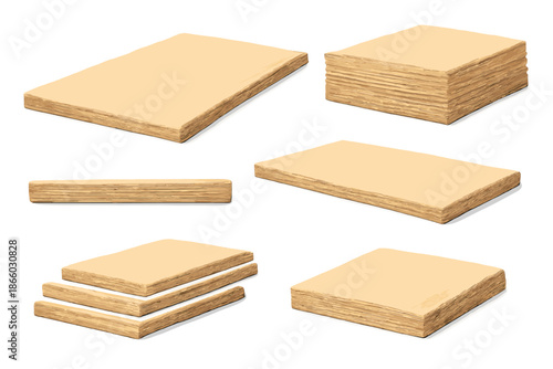 Stacked paper shelves with soft lighting